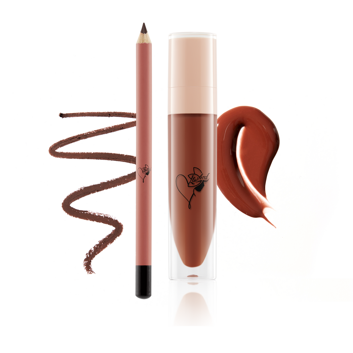 7 LipKits | Lipgloss & Liner with Gold case