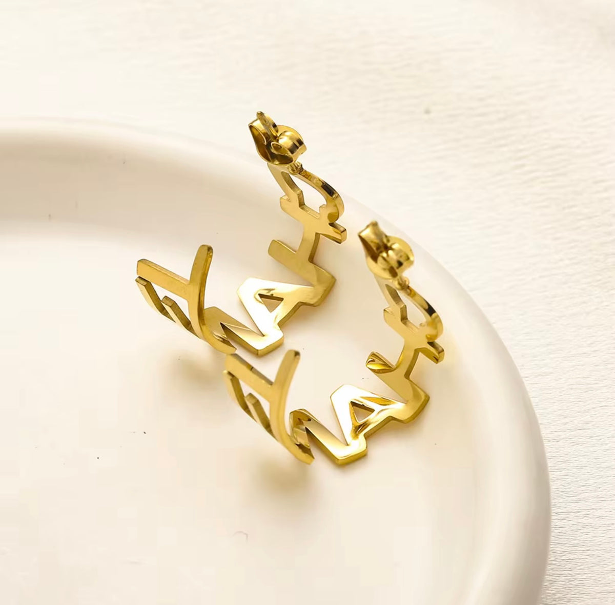 C C GOLD EARRINGS