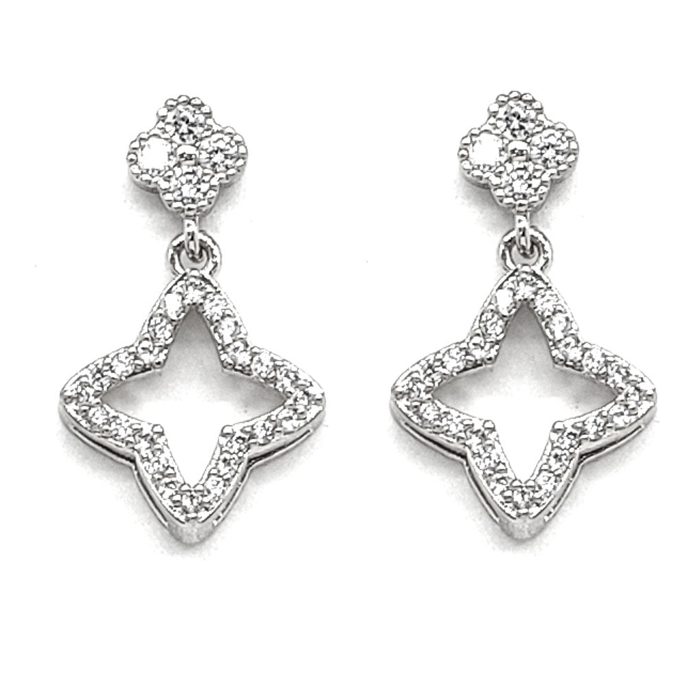 Starlight Silver Diamond Earrings