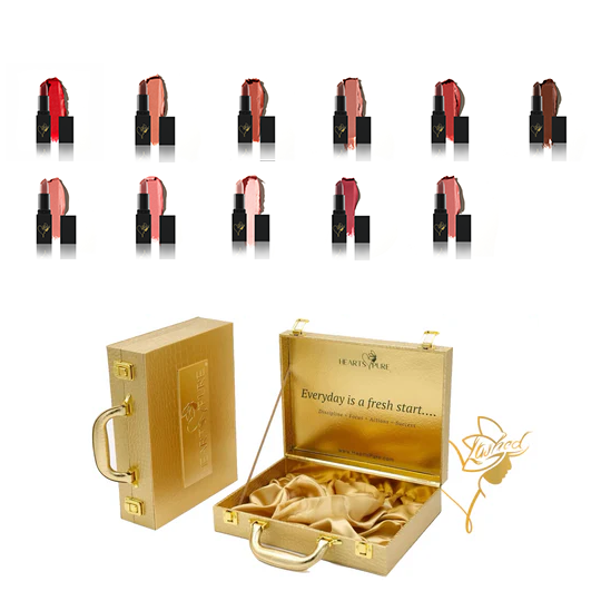 11 Lipsticks Full Collection with Gold Case
