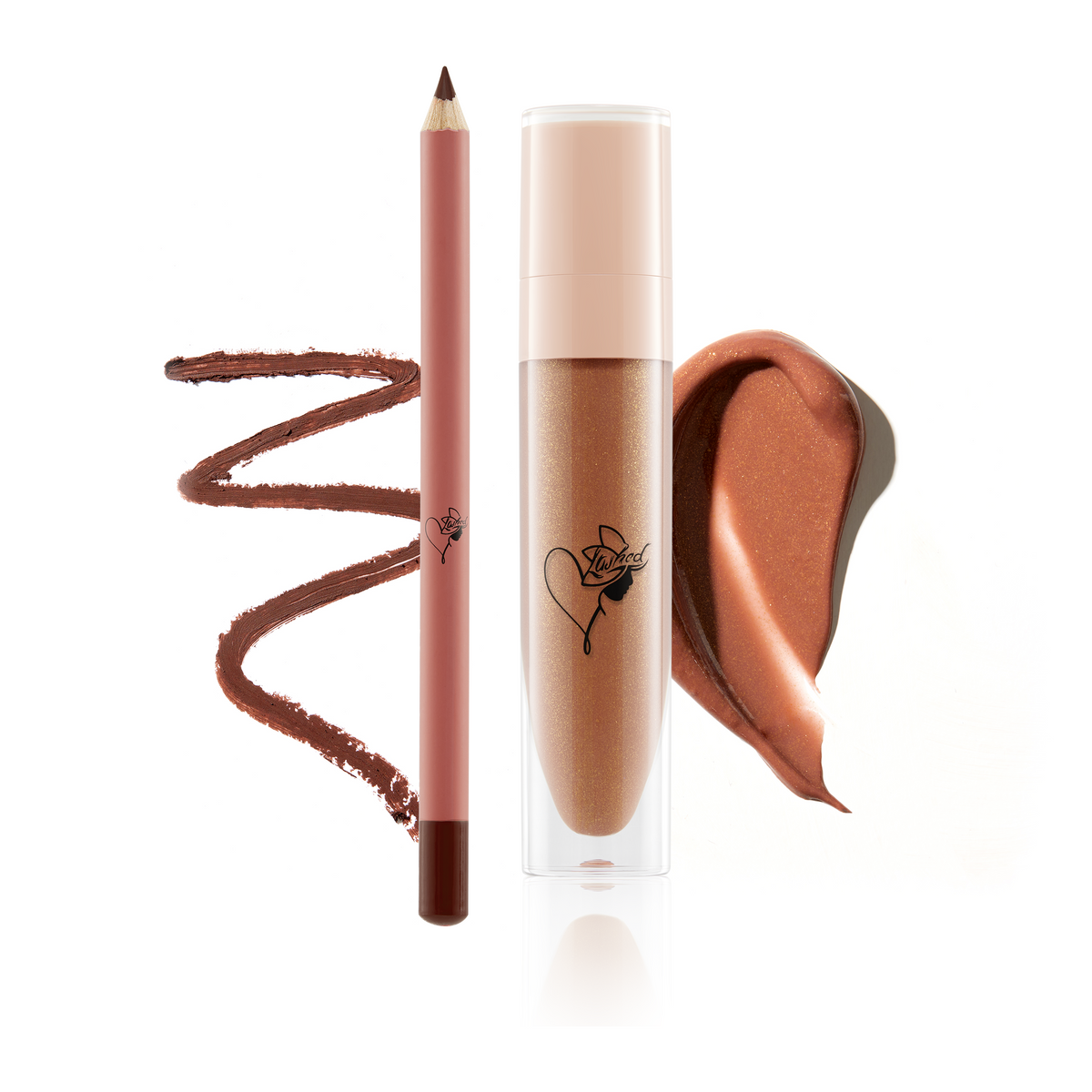 7 LipKits | Lipgloss & Liner with Gold case