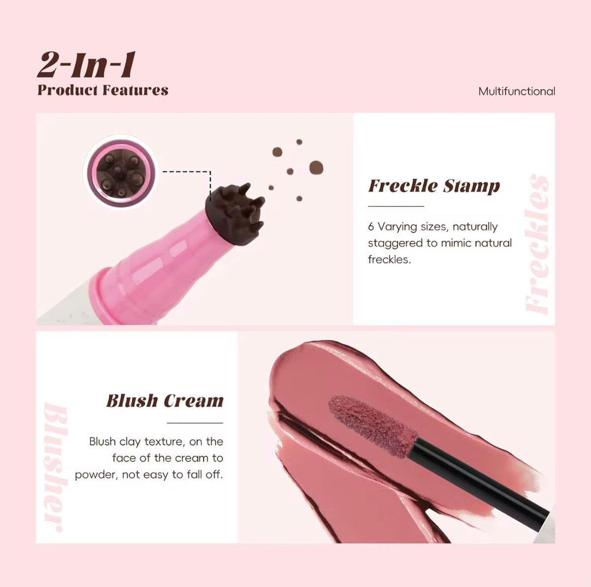 2 in 1 Waterproof Freckles & Blush Pen
Stamp (2 Colors)