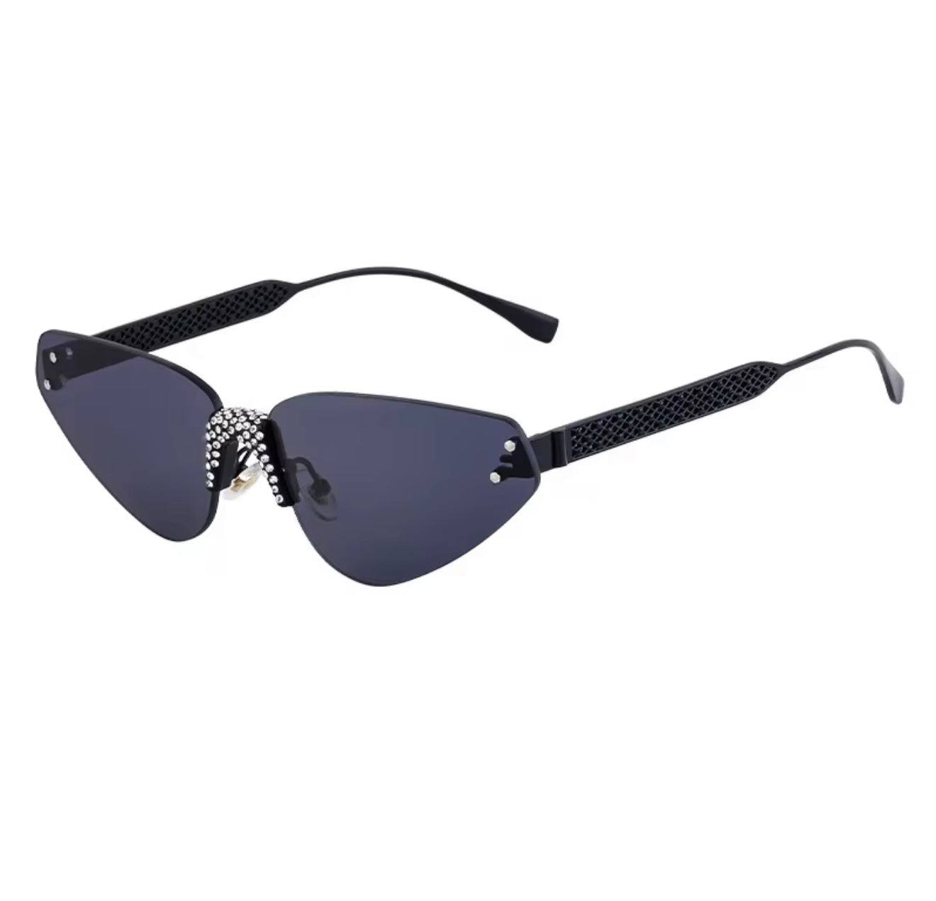 Frameless Rimless Luxury Women Sunglasses Black & Black