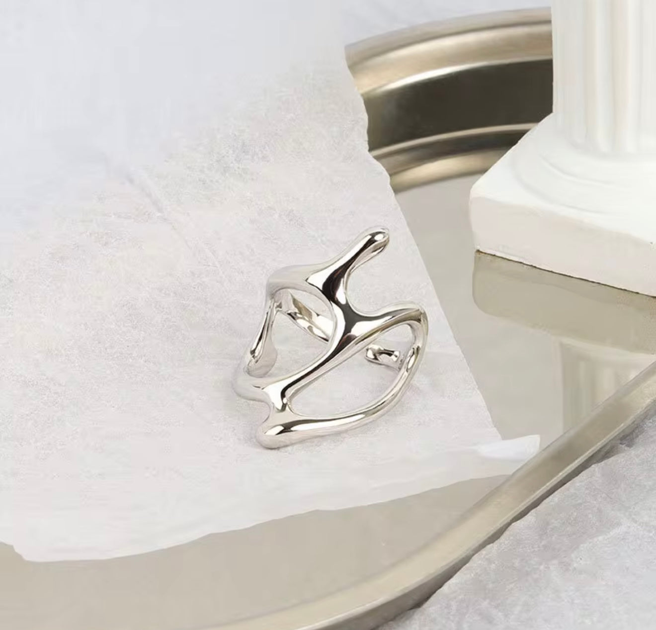 Silver or Gold Drip Adjustable Ring