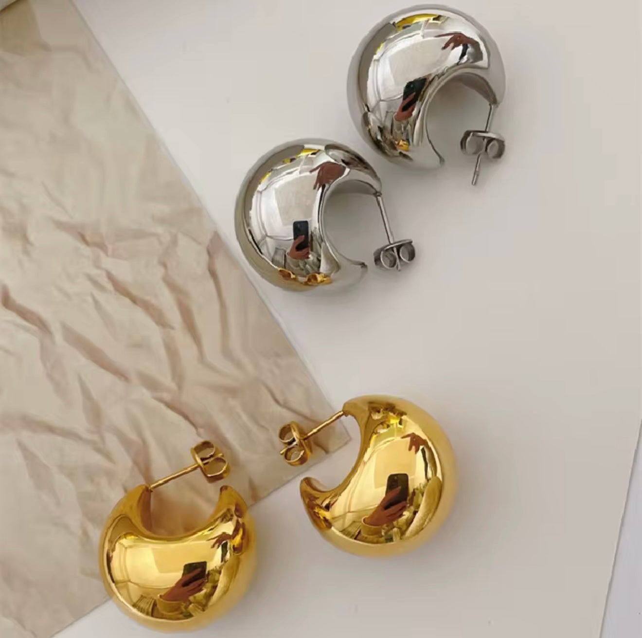Gold or Silver Chunky Earrings