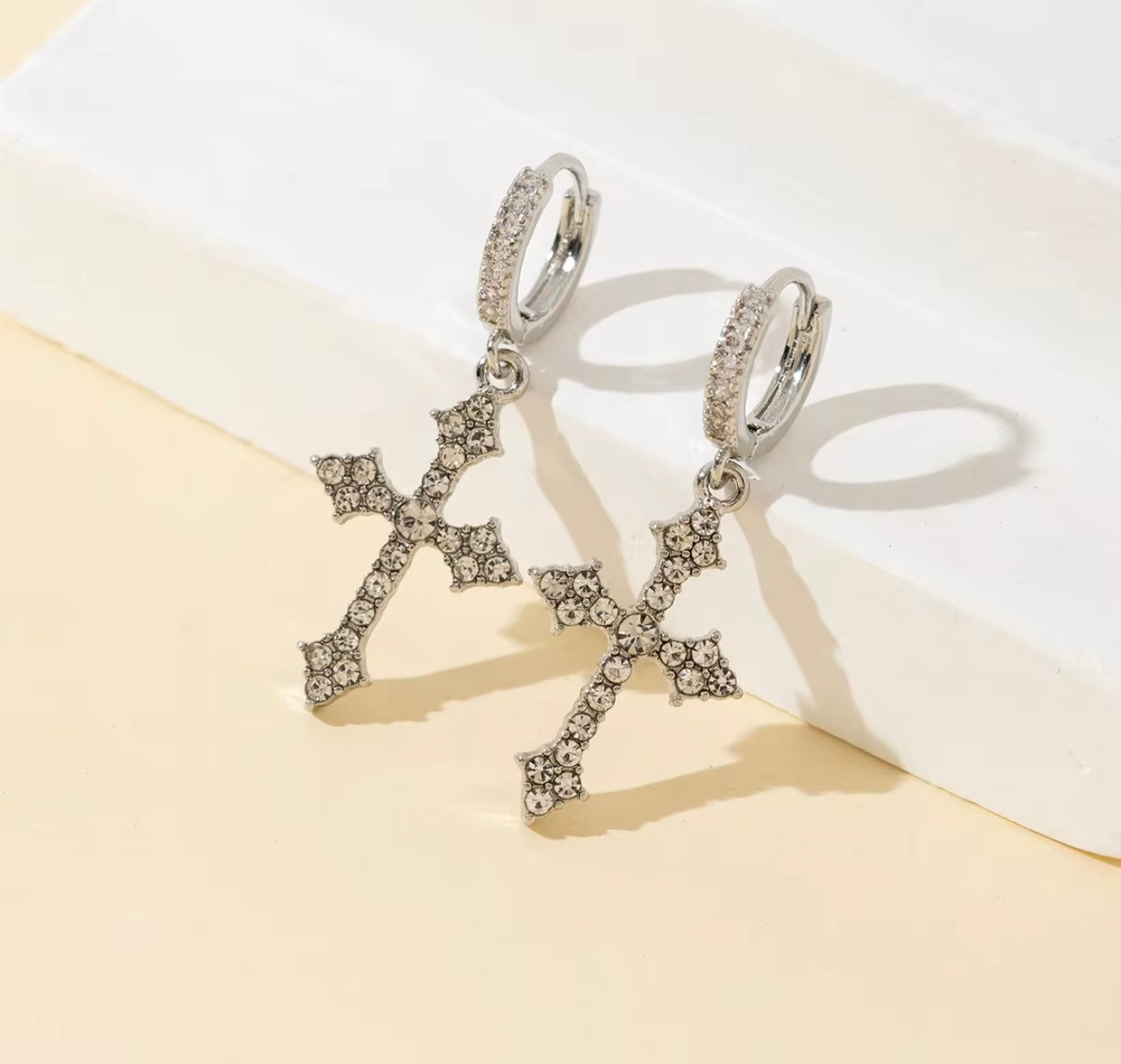 Silver Cross Earrings