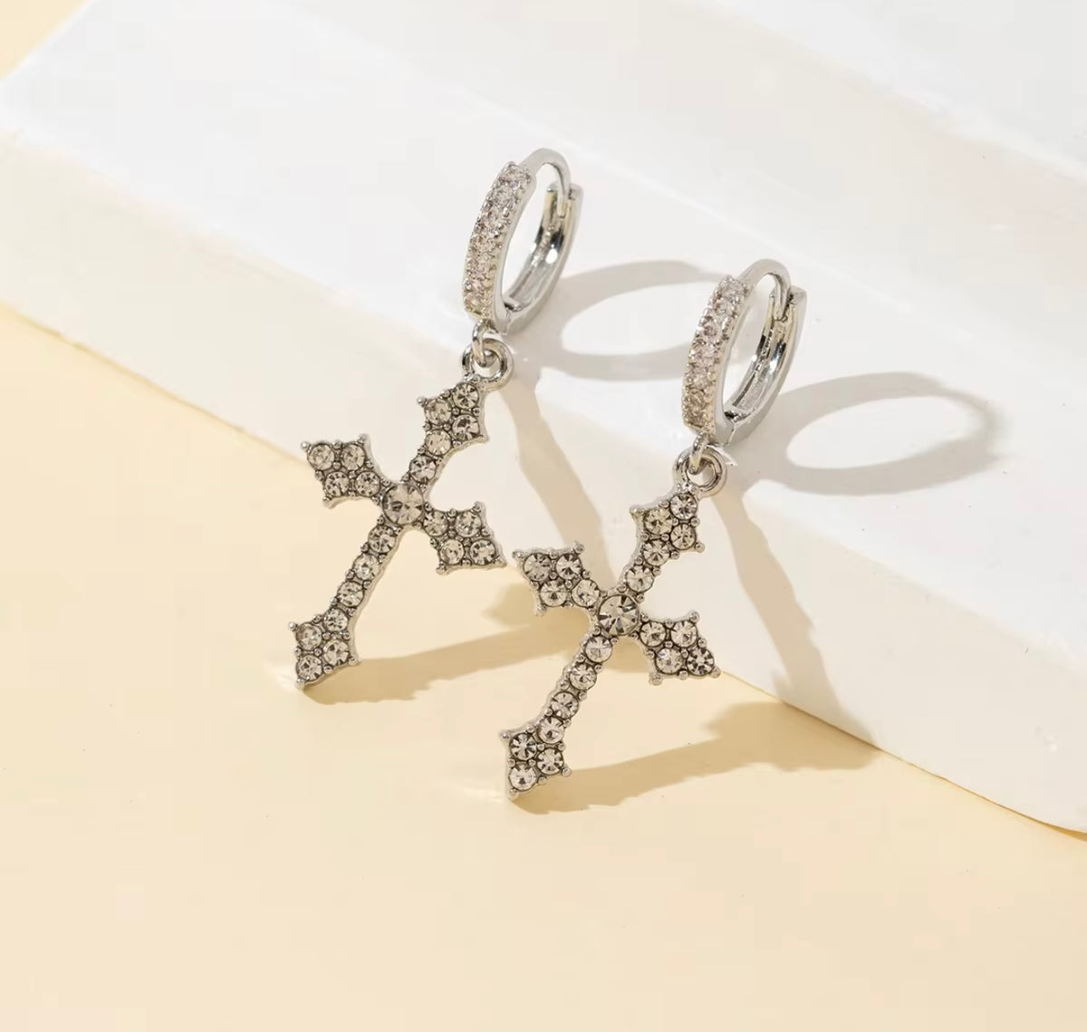 Silver Cross Earrings