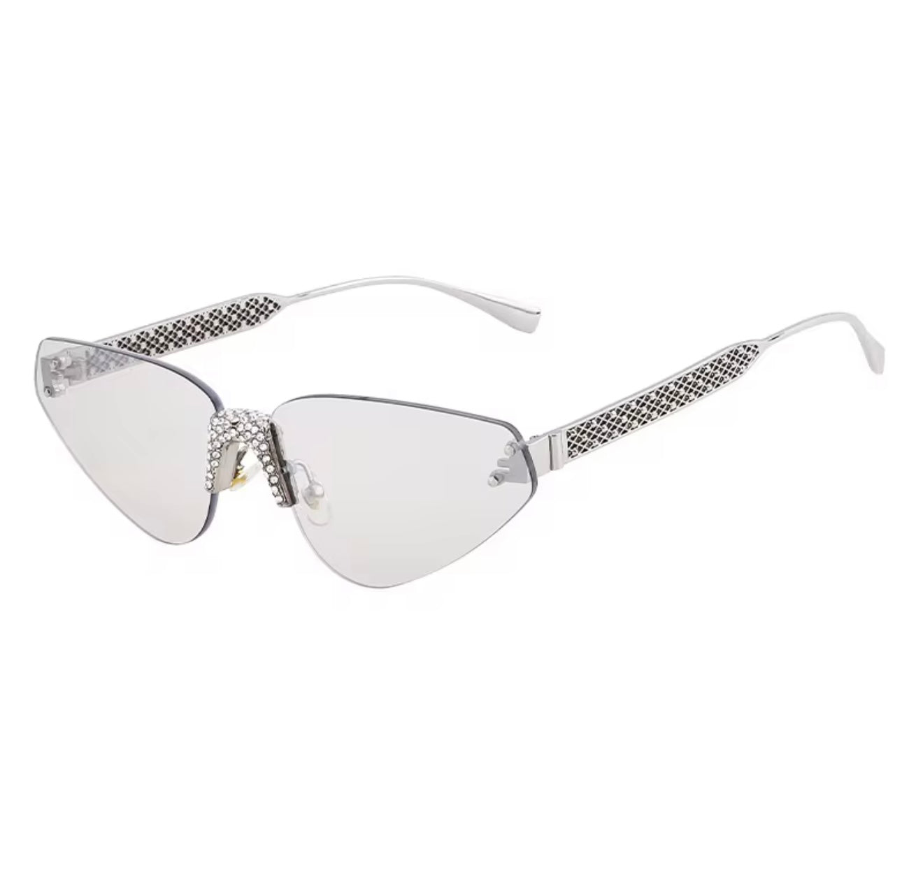 Frameless Rimless Luxury Women Sunglasses Clear Silver