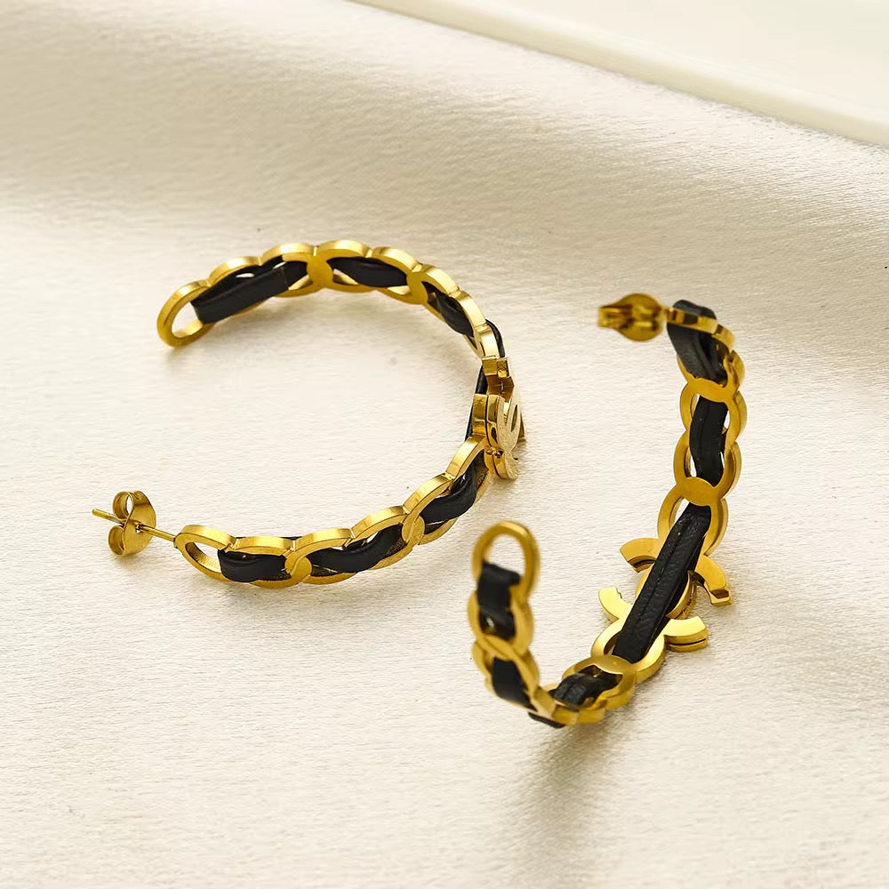 CC EARRINGS GOLD/BLACK