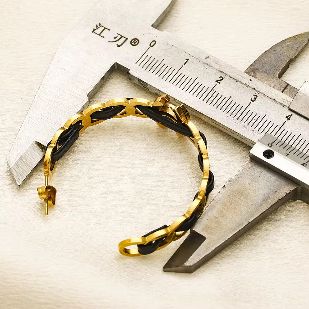 CC EARRINGS GOLD/BLACK