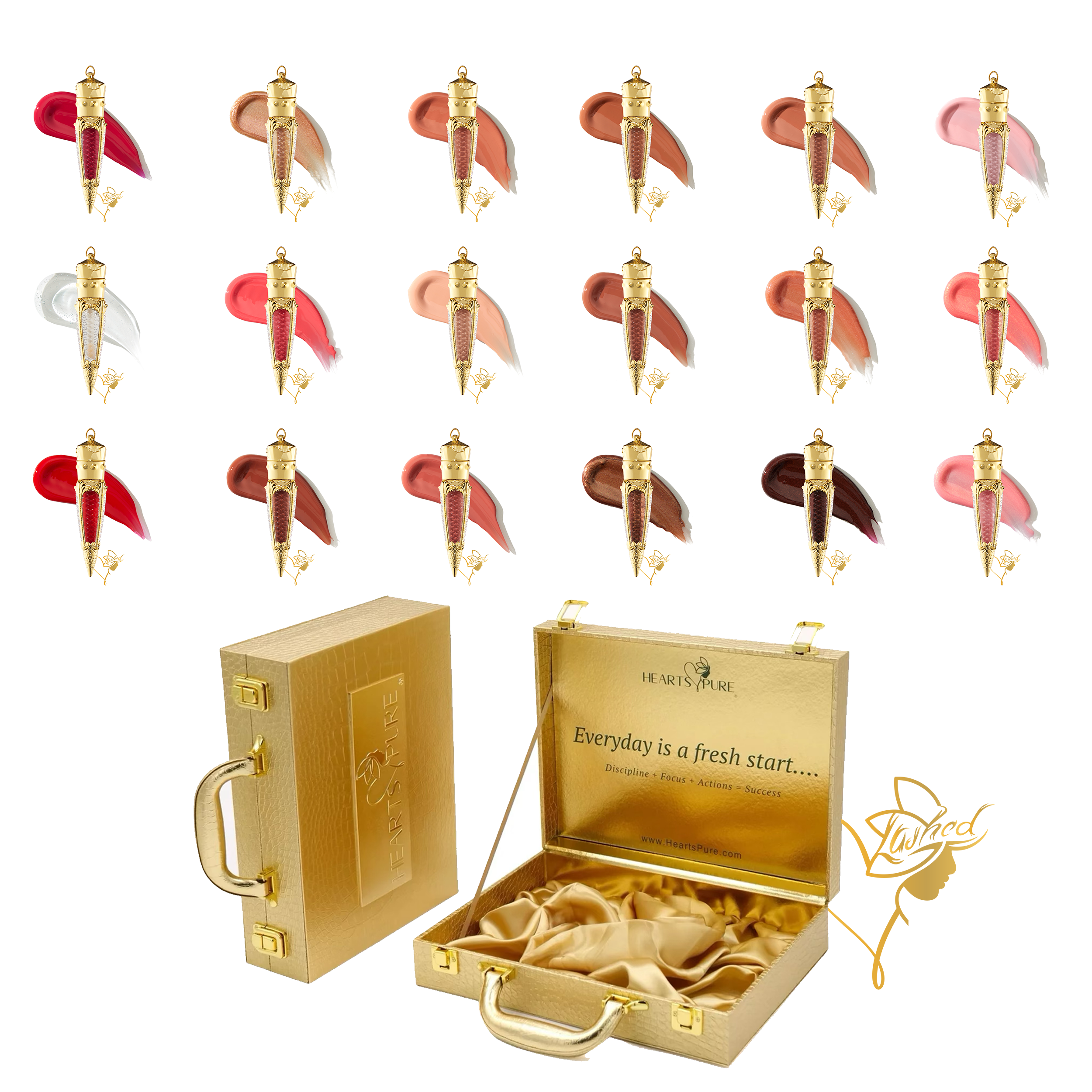 18 Lipglosses FULL Collection with Gold Case